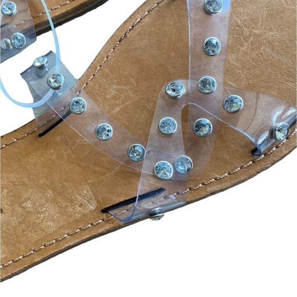NEW SCHUTZ Cathryn Slide Crystal Rhinestone Transparent Clear Sandal - Size 8.5 - Picture 5 of 9